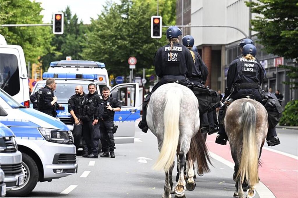 Einsatzkräfte der Polizei in der Münsteraner Innenstadt Einsatzkräfte der Polizei in der Münsteraner Innenstadt