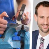 Montage eines Handwerkers und Carsten Taudt von der IHK Nord Westfalen