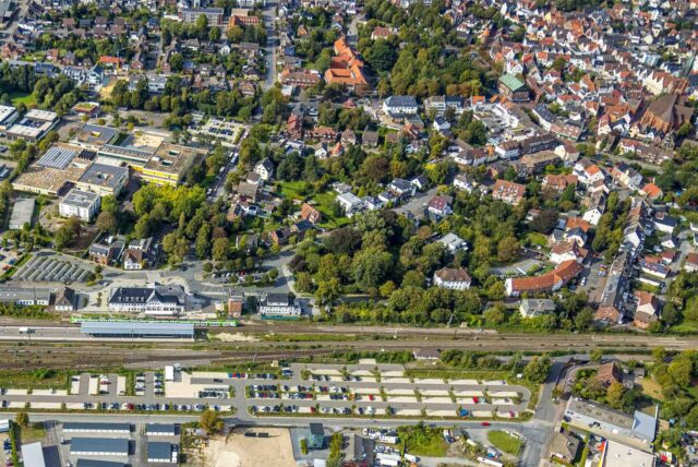 Luftbild vom Bahnhofs-Quartier