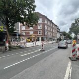 Baustelle an der Ecke Bochumer Straße/Elbestraße in Recklinghausen.