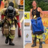 Die Unnaer Feuerwehrfrau Marta Encarnacao beim Wettbewerb „Toughest Firefighter Alive“.