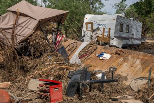 Verwüstung nach der Flut in einem Sommercamp in Texas.