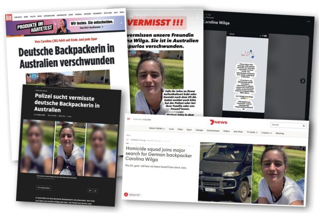 Das Medienecho ist riesig. Die ganze Welt berichtet über das Verschwinden von Carolina Wilga.