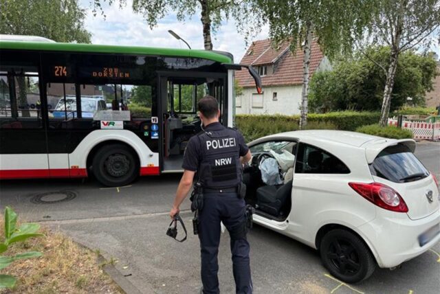 Die Pkw-Fahrerin wurde bei dem Unfall in Dorsten-Hervest verletzt.