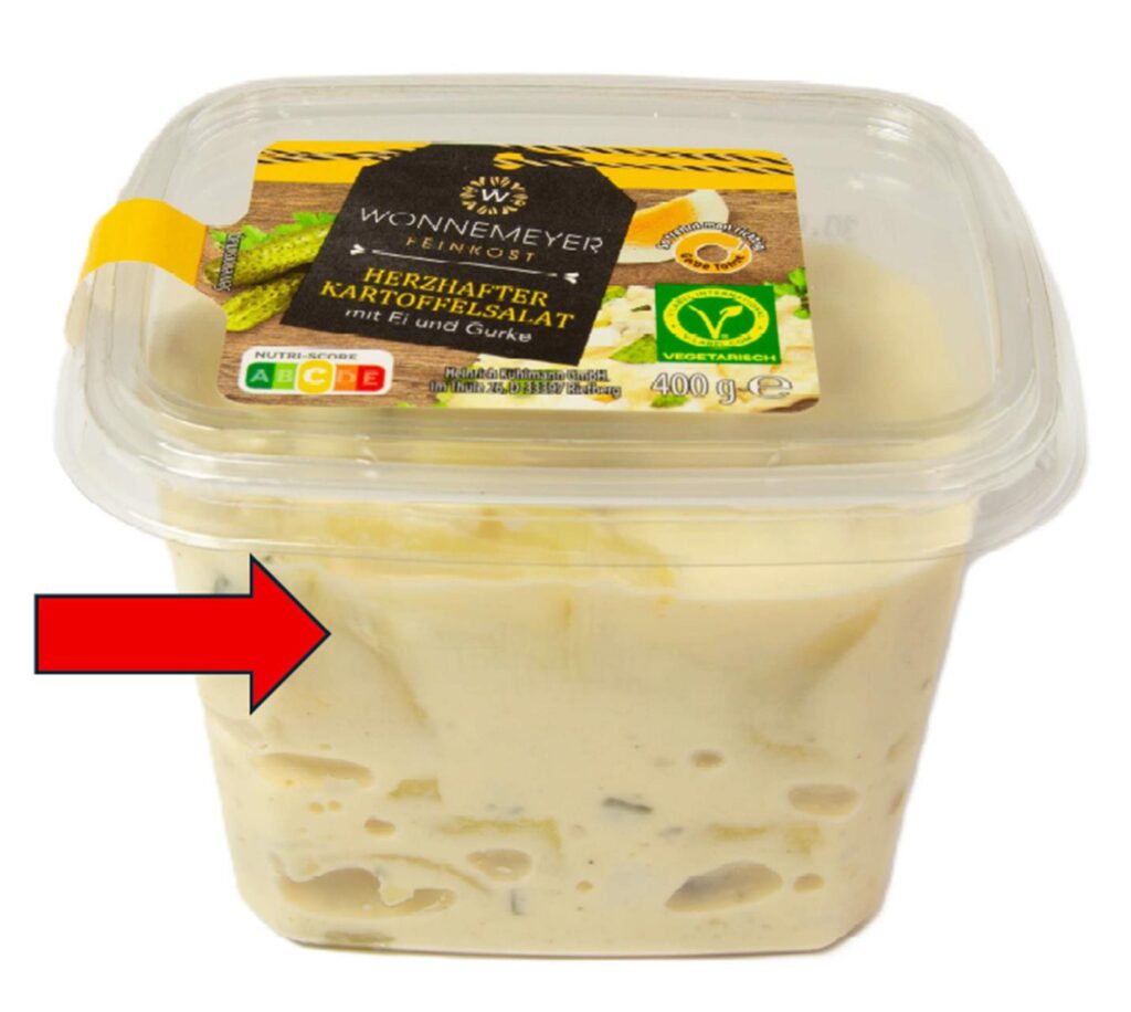 Produktbild Wonnemeyer Herzhafter Kartoffelsalat mit Ei und Gurke, 400 Gramm Produktbild Wonnemeyer Herzhafter Kartoffelsalat mit Ei und Gurke, 400 Gramm