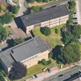 Die Gebäude des alten Gymnasiums Petrinum im Luftbild