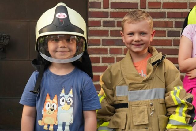 Eindrücke von der Übung der Feuerwehr Waltrop in der Kita St. Ludgerus in Waltrop.