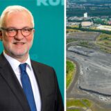Garrelt Duin. Rechts: die Hürfeldhalde im Luftbild