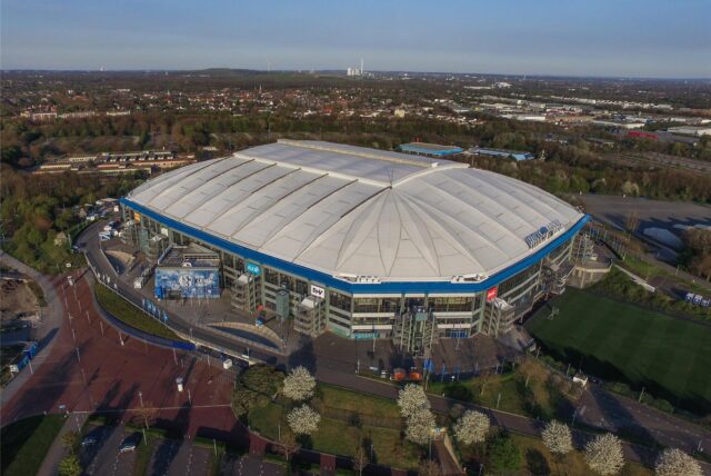 11.04.2020, Fussball, Saison 2019/2020, Luftaufnahmen von der Veltins Arena und Vereinsgelände des FC Schalke 04,