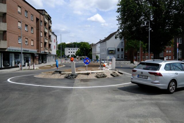 Der neue Schlaufenkreisel in Recklinghausen-Nord