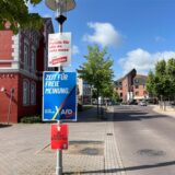 Das Bündnis Wir in Dorsten gegen Rechts „ergänzte“ Wahlplakate der AfD.