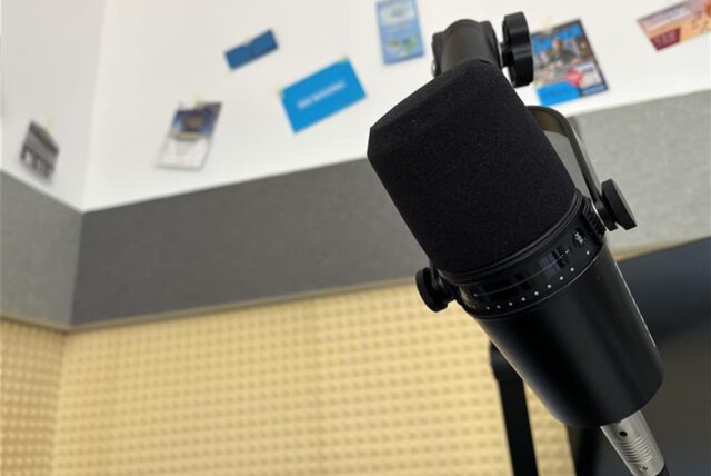 Das Mikrofon im Podcast-Studio der Ruhr Nachrichten in Castrop-Rauxel.