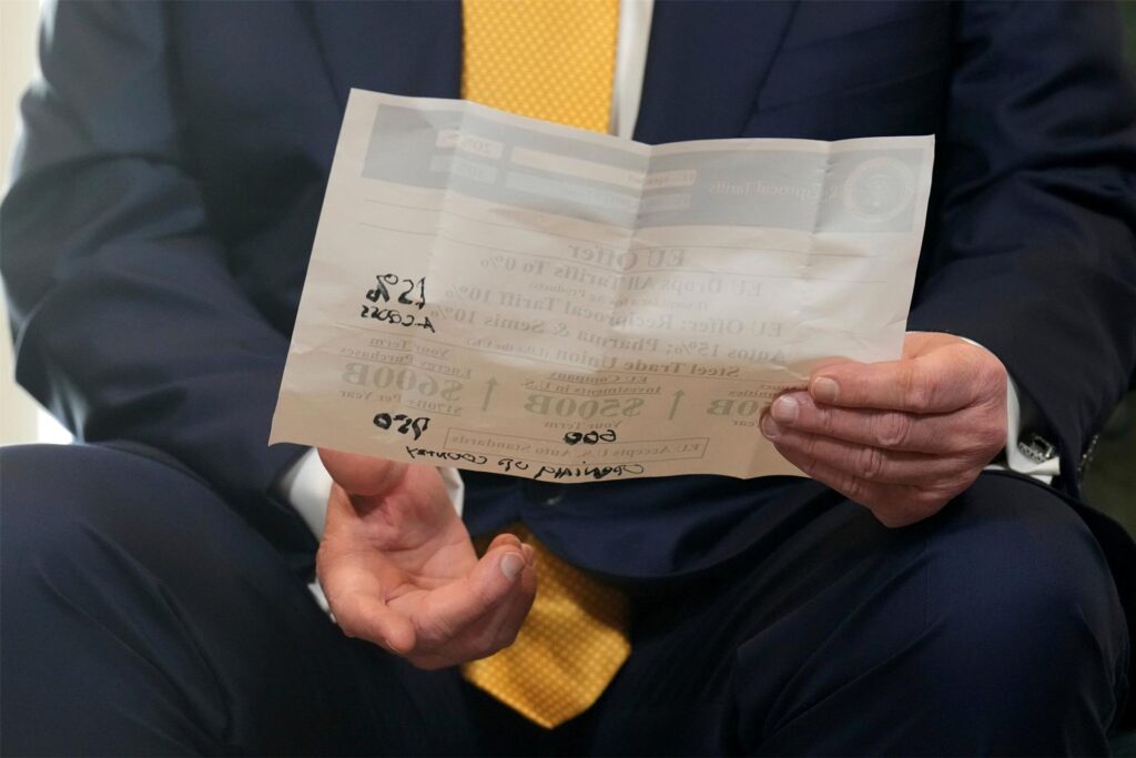 Trump nannte erste Details der Vereinbarung. Trump nannte erste Details der Vereinbarung.